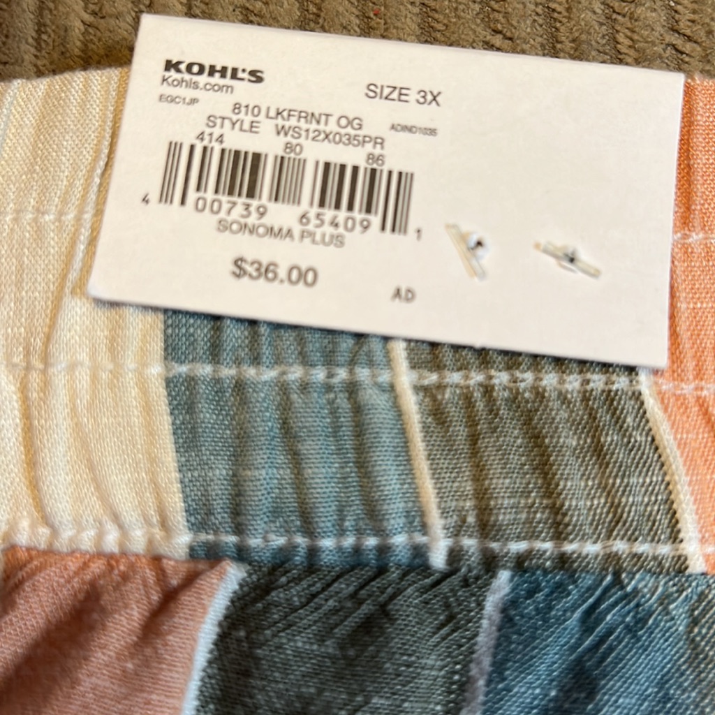 3x Striped Elastic Waistband Shorts By Sonoma. New With Tags. Gauze Like. — image 2 of 5